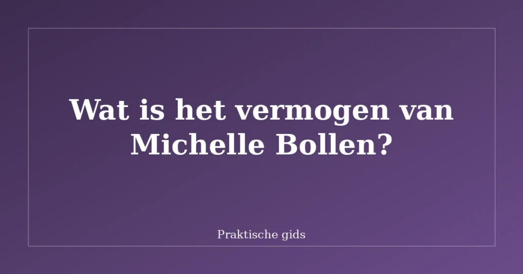 Wat is het vermogen van Michelle Bollen?